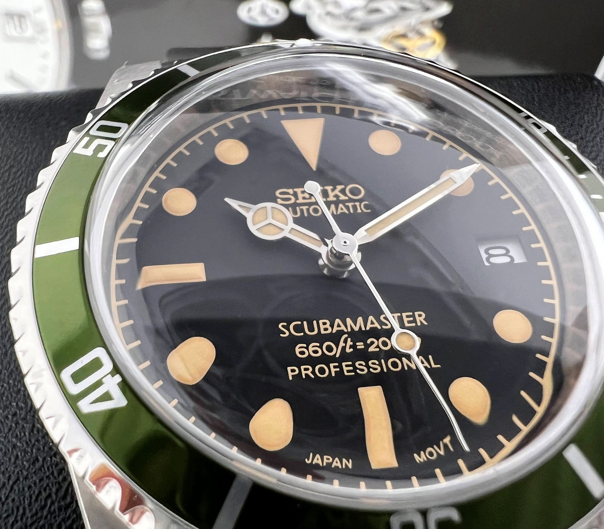 Seiko Lime Green Scuba Master -  Vintage Submariner Style Diver - Beautiful Domed Crystal - Green, Military Milsub - Ready to Ship!