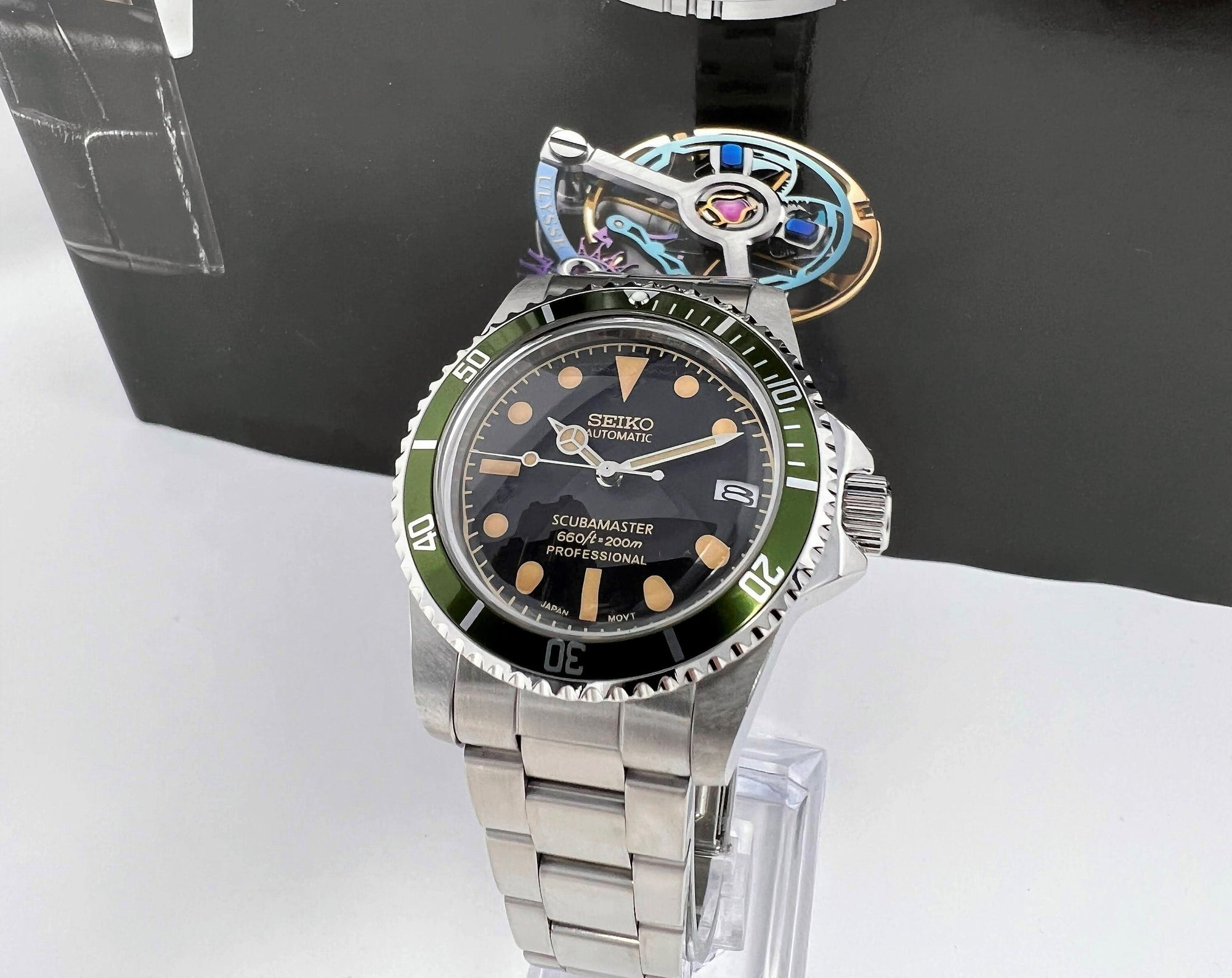 Seiko Lime Green Scuba Master -  Vintage Submariner Style Diver - Beautiful Domed Crystal - Green, Military Milsub - Ready to Ship!