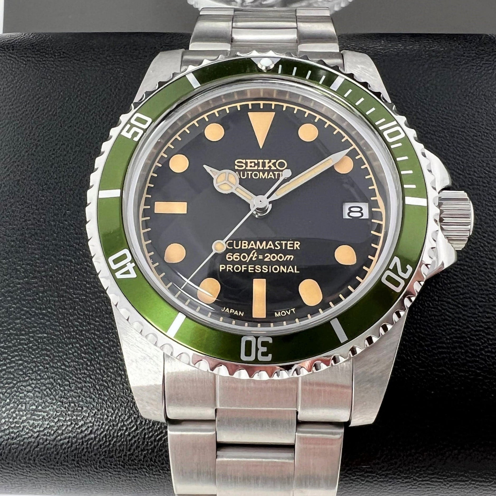 Seiko Lime Green Scuba Master -  Vintage Submariner Style Diver - Beautiful Domed Crystal - Green, Military Milsub - Ready to Ship!