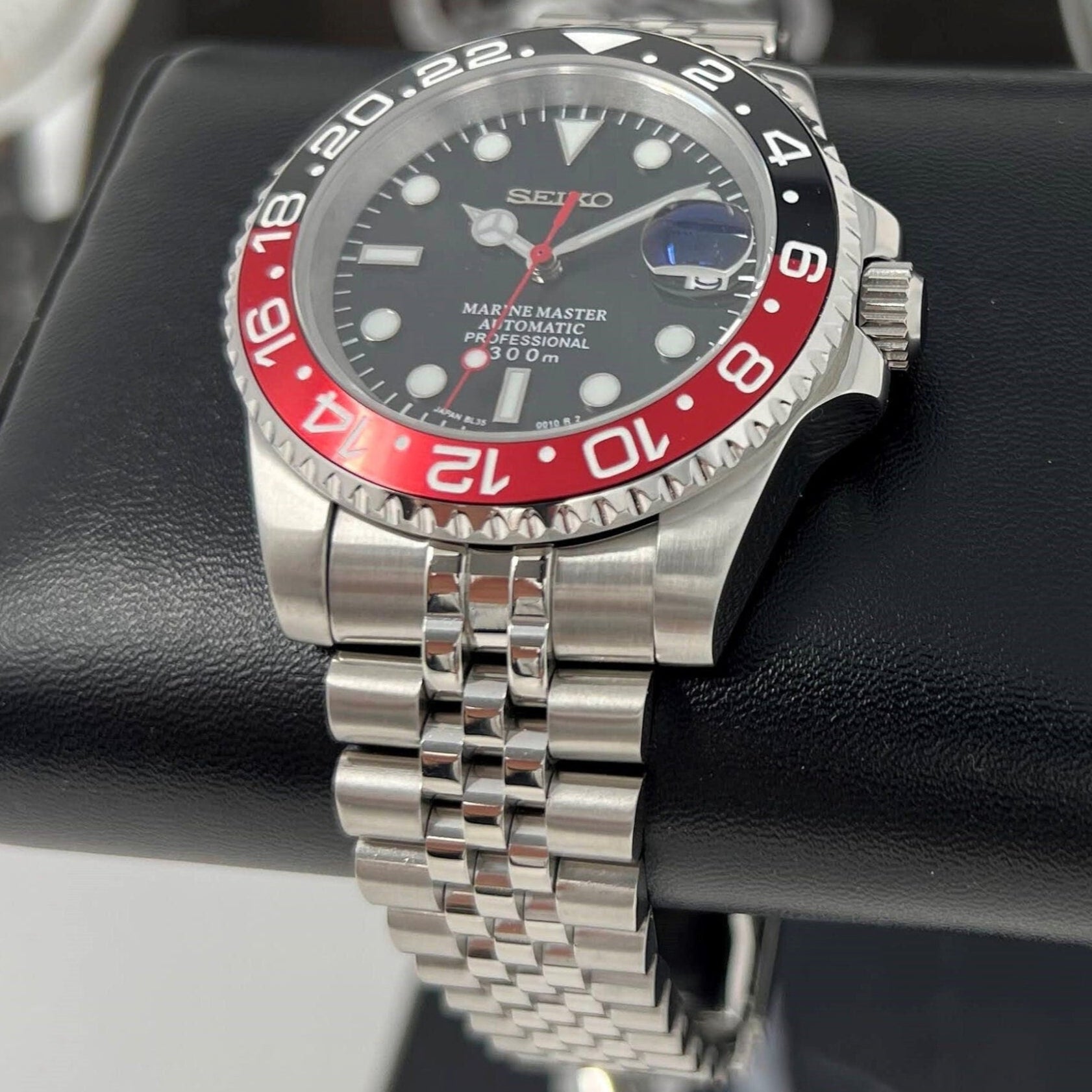 Seiko Coke - Stainless Steel Sport Watch | Custom Mod | Seiko Mod | Men's Watch | GMT | Watch Mod | Submariner | NH35 | Sapphire Crystal