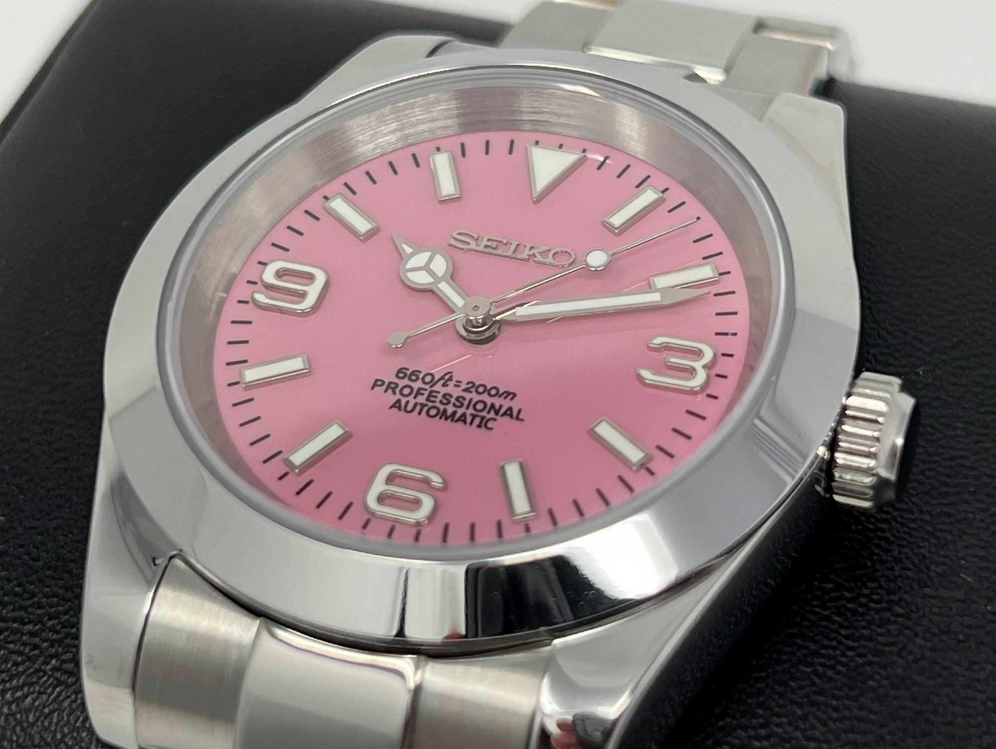 Seiko Rose Explorer - 36mm | 39mm | Pink Dial Stainless Steel | Oyster | Custom Build | Watch Mod | Seiko Mod | Explorer | Perpetual | Time