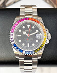 Seiko Rainbow 2023 | Stainless Steel with Sapphire Crystal | Oyster Steel Bracelet with Rainbow Jewel Bezel | Bust Down | Watch Mod | Bling