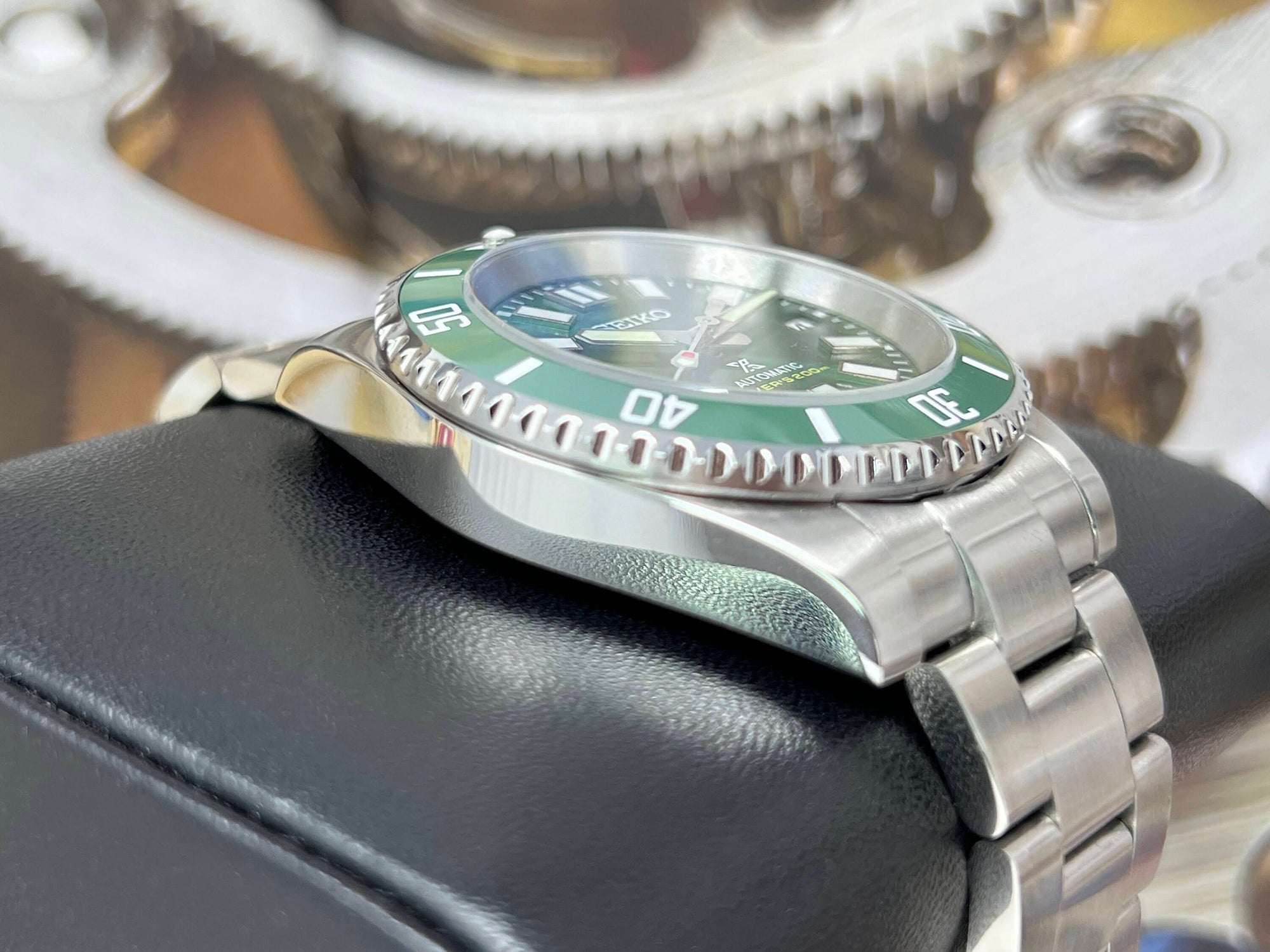Seiko Hulk Max Submariner - Stainless Steel with Sapphire Crystal, Oyster Steel Bracelet with Green Ceramic Bezel - Ready to Ship!