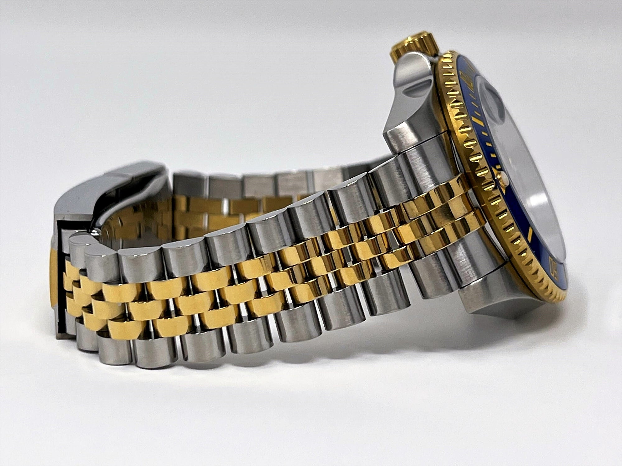 Seiko Sunburst Blue - Two Tone Bluesy on Jubilee , Sapphire Crystal with Ceramic Bezel - Ready to Ship!