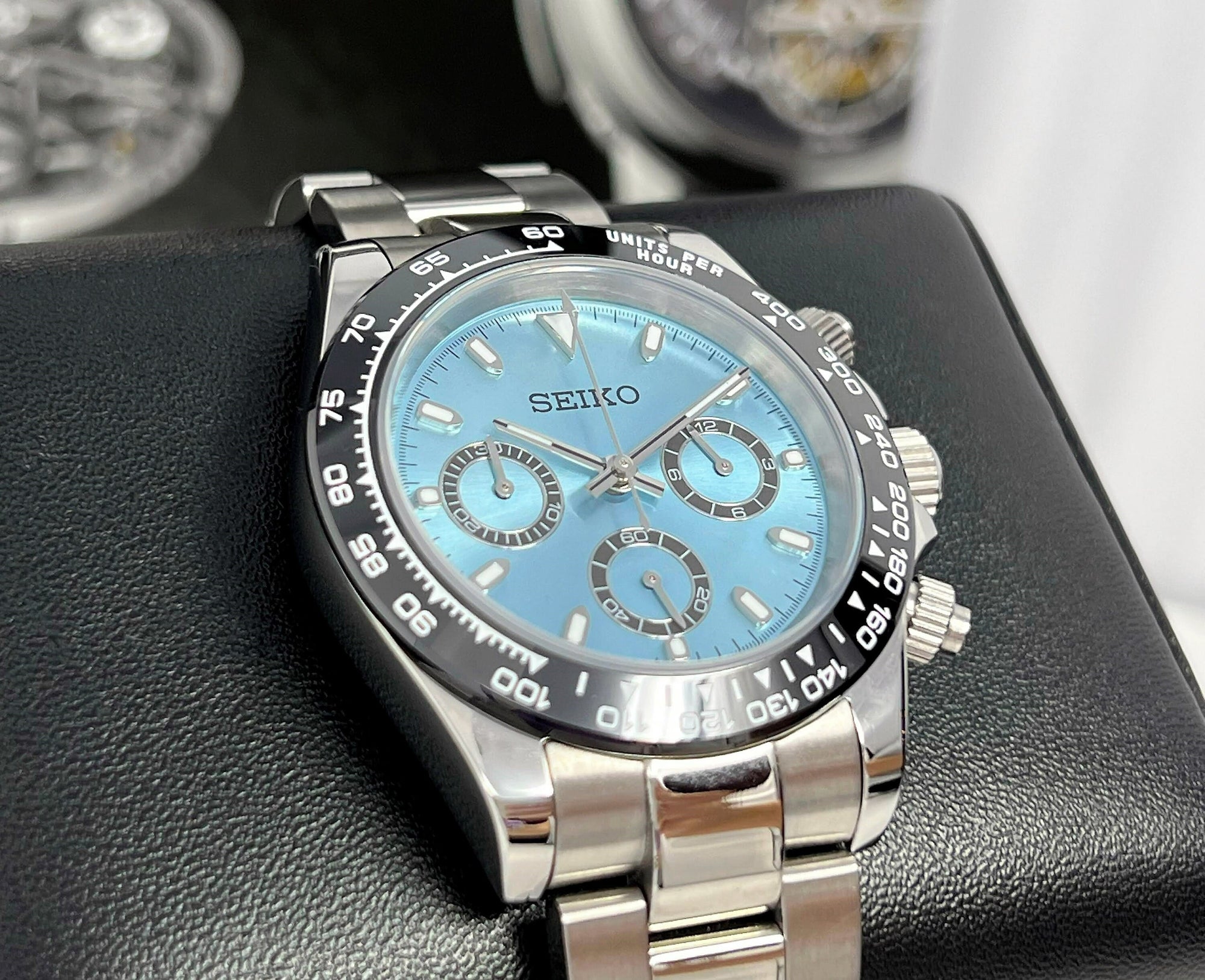 Seiko Daytona 40mm - Rare Sky Blue | Stainless Steel | Mecaquartz Watch | Quartz Watch | Seikotona | Seikitona | Seiktona | John Mayer