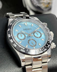 Seiko Daytona 40mm - Rare Sky Blue | Stainless Steel | Mecaquartz Watch | Quartz Watch | Seikotona | Seikitona | Seiktona | John Mayer
