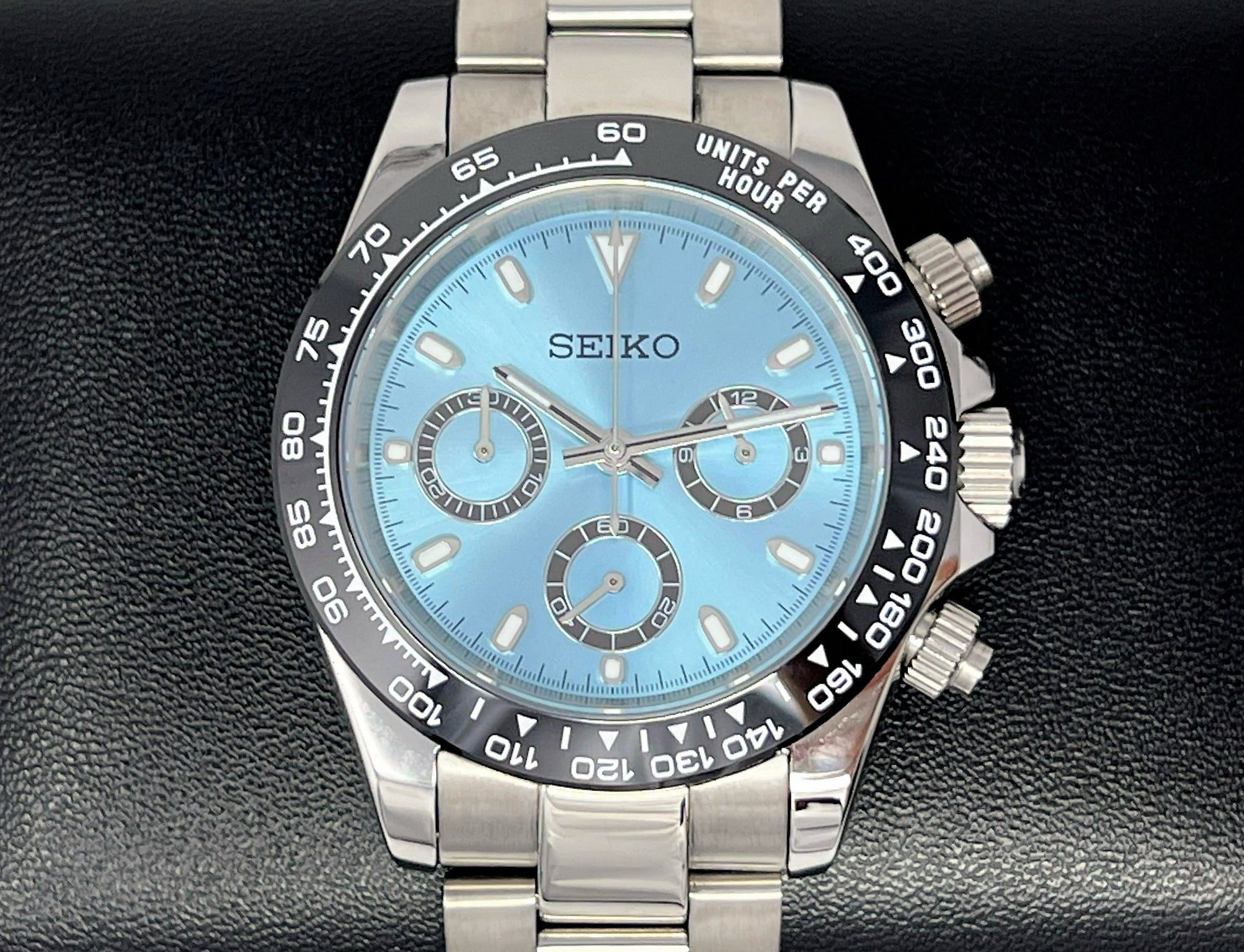 Seiko Daytona 40mm - Rare Sky Blue | Stainless Steel | Mecaquartz Watch | Quartz Watch | Seikotona | Seikitona | Seiktona | John Mayer