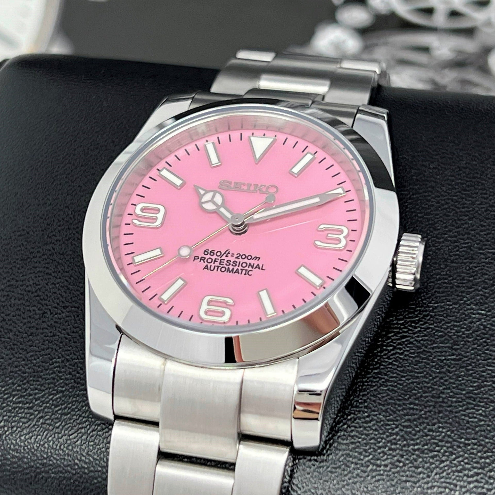 Rolex Explorer Pink Rolex Oyster Perpetual 36 Watch Domed Bezel - Main Image