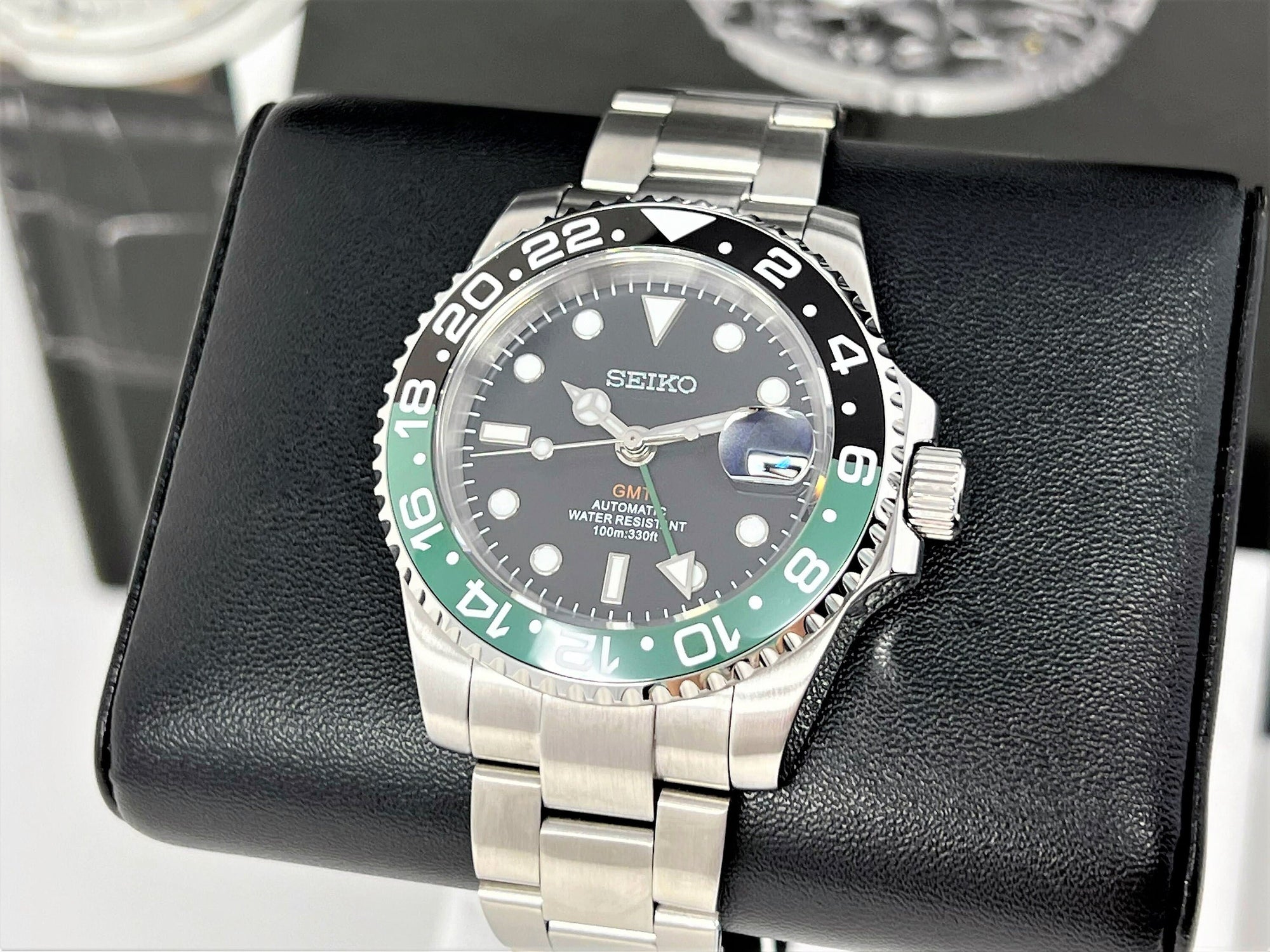 Seiko Sprite - True GMT 4 Hand | NH34 Automatic | Green and Black | 40mm Stainless Steel | Mechanical | Riddler | Joker | Master II |