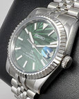 Seiko Palm Green Datejust 36 / 39mm | Fluted Bezel | Stainless Steel Jubilee | Date | NH35 | Seiko Mod | Watch Mod | Custom Watch Mod