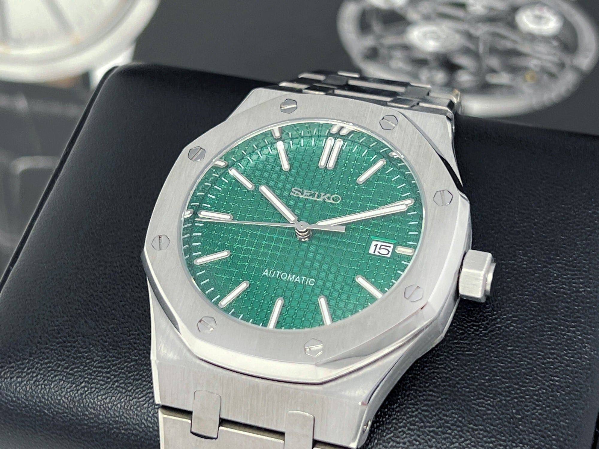 Seiko Oak Luxury Green - Seiko Mod | Watch Mod | Men's Watch | Wristwatch | Men's Watch | Large Watch | Seikoak | Custom Watch | Dress Watch