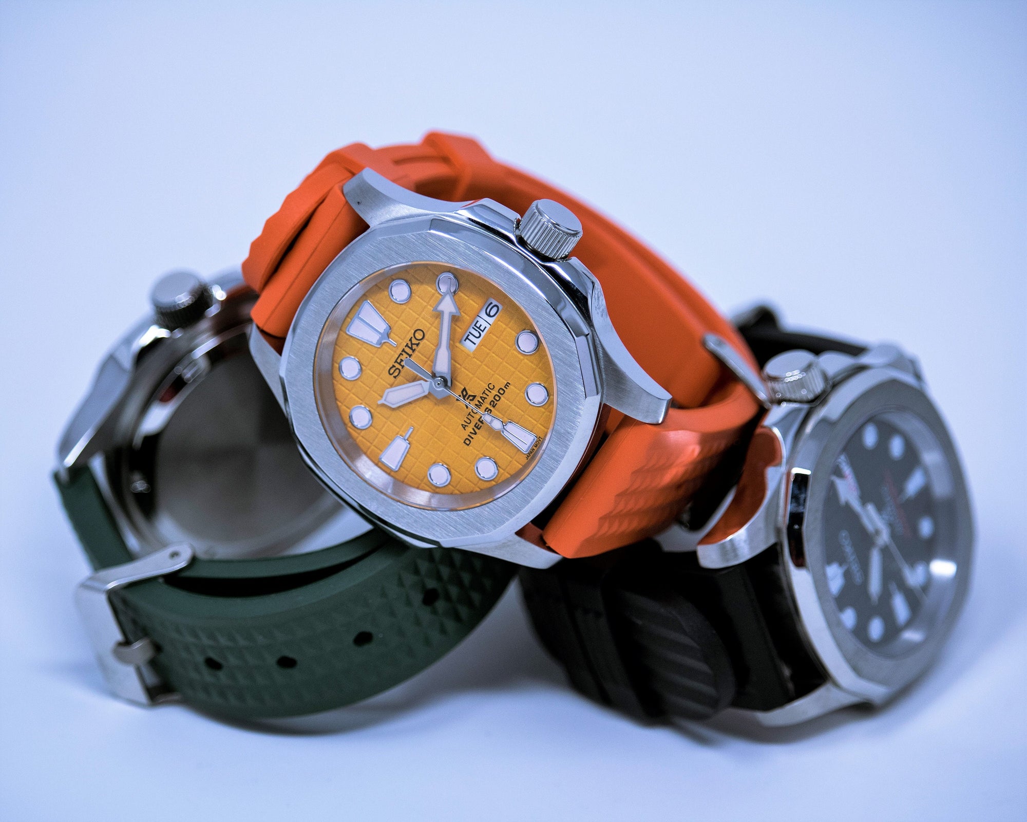 Seikonaut Luxury Modern Diver - Seiko Mod | Seiko Turtle Dial | NH36 Day Date Automatic | Black Dial | Rubber| Sport Watch | Men&#39;s Watch