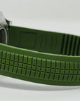 Seikonaut - Green on Rubber - Modern Automatic Sport Dress Watch | Sapphire Crystal | Khaki Tropical Green | Turtle Waffle | Jumbo | Olive