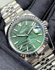 Seiko Palm Green Datejust 36 / 39mm | Fluted Bezel | Stainless Steel Jubilee | Date | NH35 | Seiko Mod | Watch Mod | Custom Watch Mod