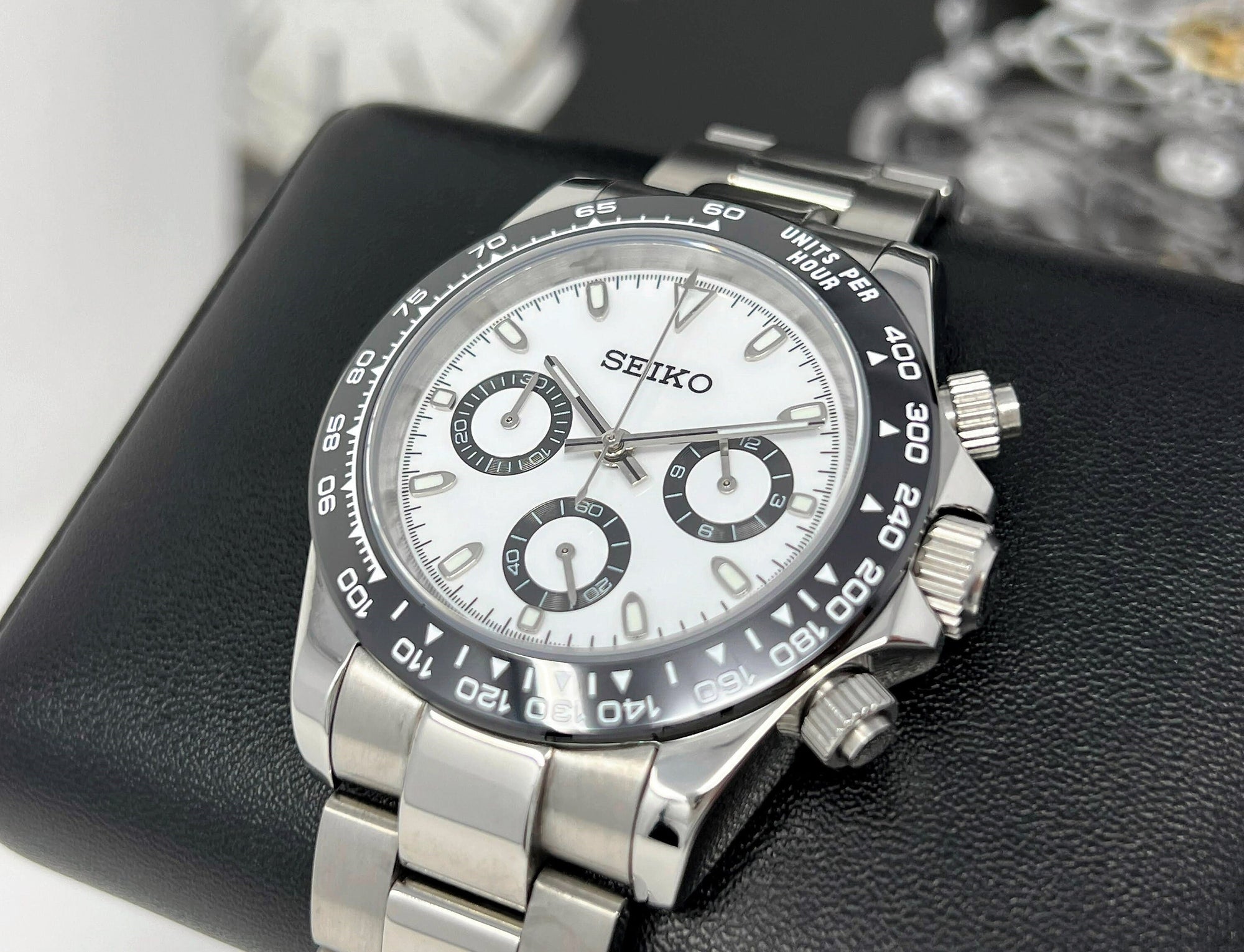 Seiko Daytona 40mm | Panda Dial | Stainless Steel | Seiktona Seikotona | Chronograph | Chrono | Stopwatch | Steel Sport Watch | VK63 Quartz