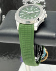Seikonaut - Green on Rubber - Modern Automatic Sport Dress Watch | Sapphire Crystal | Khaki Tropical Green | Turtle Waffle | Jumbo | Olive