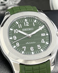 Seikonaut - Green on Rubber - Modern Automatic Sport Dress Watch | Sapphire Crystal | Khaki Tropical Green | Turtle Waffle | Jumbo | Olive
