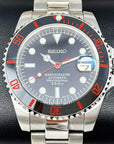 Seiko Coke Zero Submariner | Seiko Mod | Watch Mod | Custom Build Watch | Stainless Steel | Sub | Steel Sport | Black and Red | Marinemaster