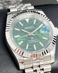 Seiko Palm Green Datejust 36 / 39mm | Fluted Bezel | Stainless Steel Jubilee | Date | NH35 | Seiko Mod | Watch Mod | Custom Watch Mod