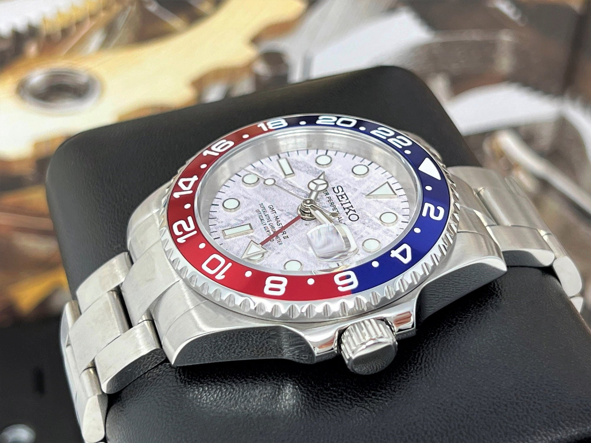 Seiko Meteorite GMT | 4 Hand Automatic Movement NH34 | Pepsi | 41mm | Multi Timezone  | Automatic Custom Watch | NH35 NH36 | Blue Red White