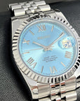 Seiko Rare Ice Blue Datejust 36mm 39mm | Fluted Bezel | Jubilee | NH35 | Seiko Watch Mod | Buckley Dial | DJ36 | Roman Numeral | Platinum
