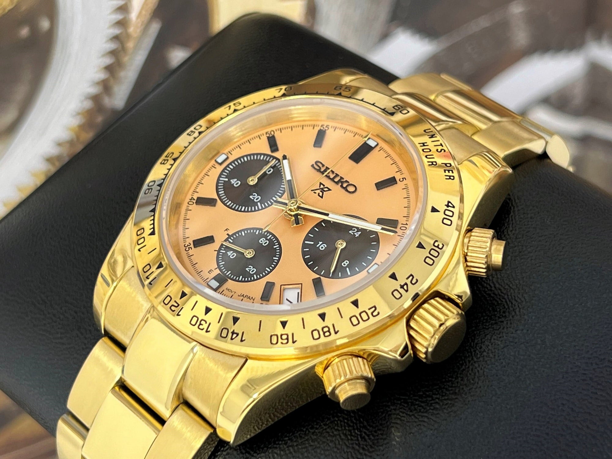 Seiko Gold Daytona 2023 - Luxury Chronograph | Chrono | Mecaquartz | Mens | Sport Watch | VK63 Quartz | Automatic | Daytona | Cosmograph