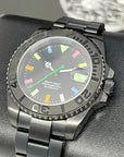 Seiko Stealth Rainbow Dial 2023 | Black with Sapphire Crystal | Oyster Steel Bracelet | Colorful Indices | Color | Lightning | Watch Mod