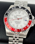 Seiko Polar White Coke GMT | Stainless Steel Sport Watch | Sapphire Crystal on Jubilee Bracelet | Seiko Mod | Watch Mod | Custom Watch
