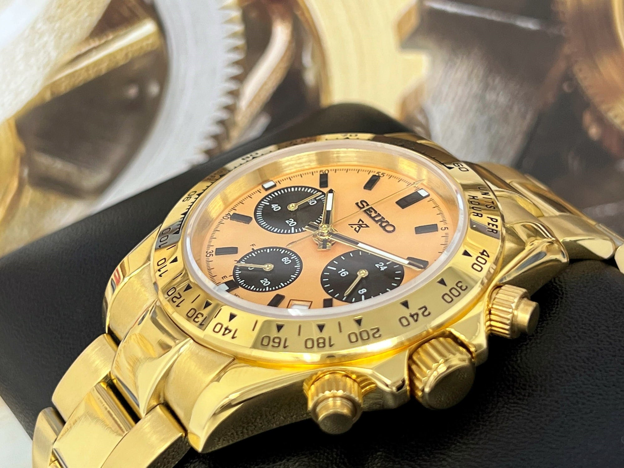 Seiko Gold Daytona 2023 - Luxury Chronograph | Chrono | Mecaquartz | Mens | Sport Watch | VK63 Quartz | Automatic | Daytona | Cosmograph