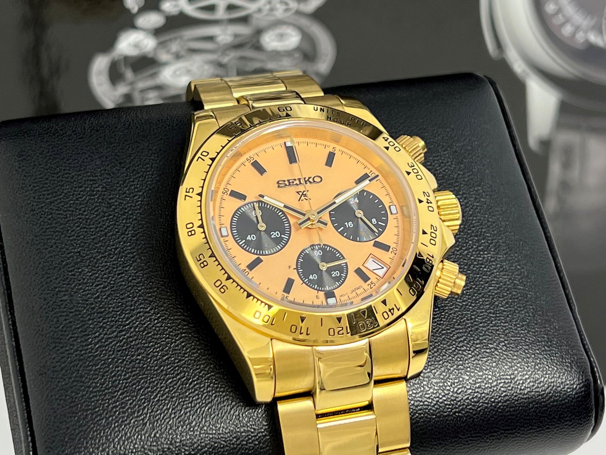 Seiko Gold Daytona 2023 - Luxury Chronograph | Chrono | Mecaquartz | Mens | Sport Watch | VK63 Quartz | Automatic | Daytona | Cosmograph