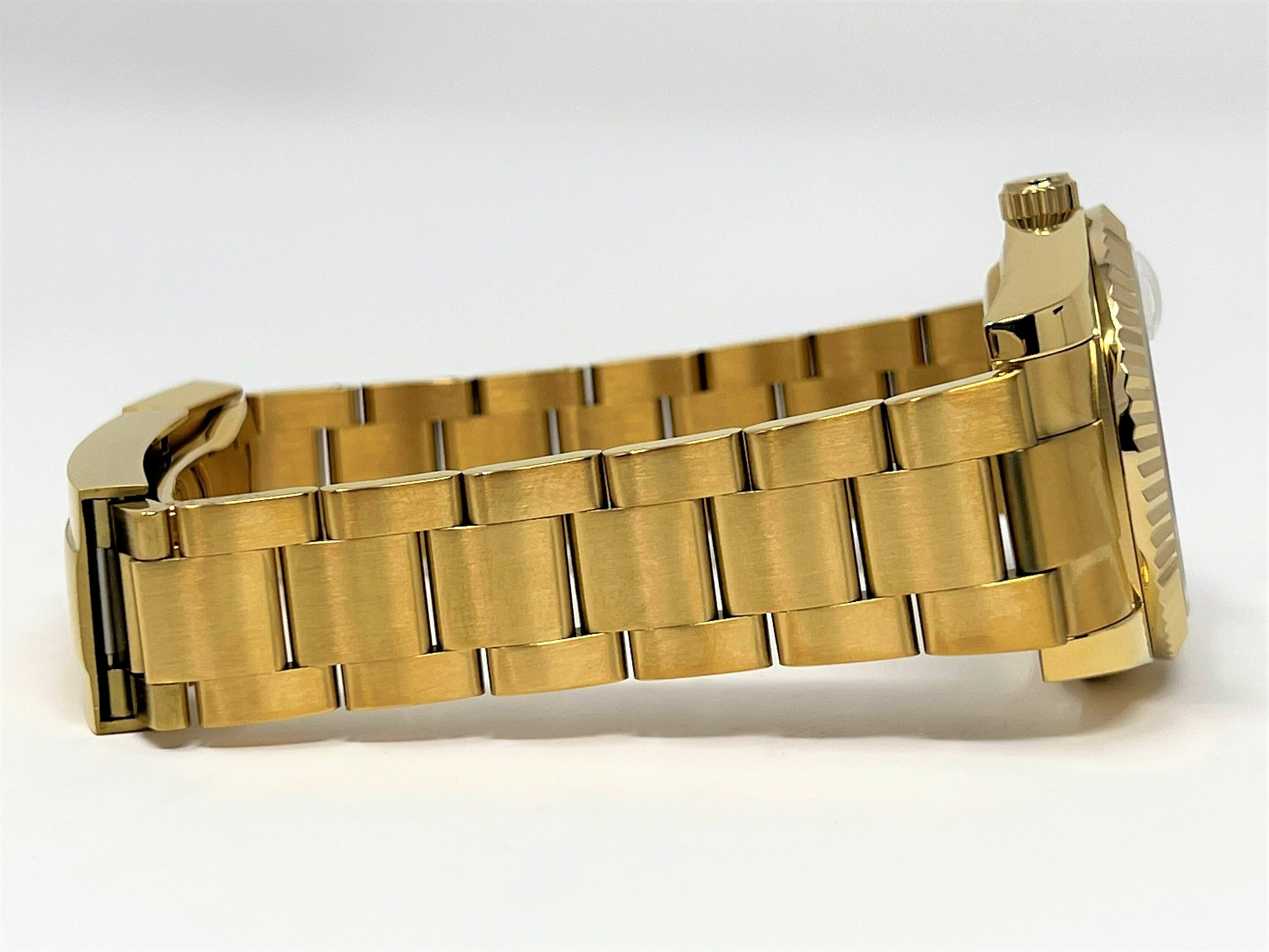 トラ様 ゴールドダイヤル コンビDJ36 オマージュ カスタムMOD NH35A Palm Gold on Gold Datejust | 36mm | Fluted Bezel | Jub