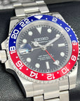 Seiko Pepsi Full GMT - Left Hand | Blue and Red | NH34 movement | 41mm | Timezone | Automatic Custom Watch | Watch Mod | Destro | South Paw