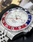 Seiko Polar White Pepsi GMT | Stainless Steel Sport Watch | Sapphire Crystal on Jubilee Bracelet | Seiko Mod | Watch Mod | Custom Watch