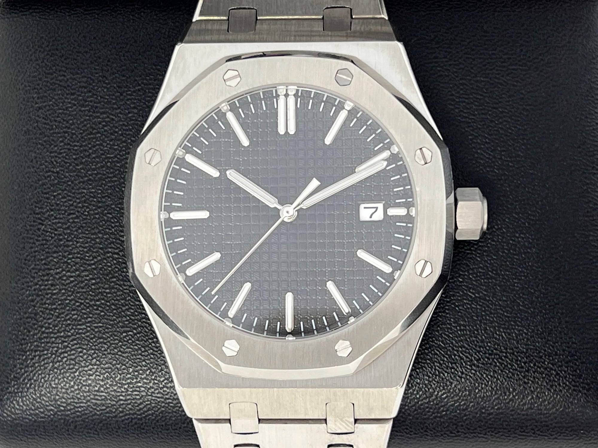 Seikoak Luxury Black Watch | Black Dial | Seiko Mod | Watch Mod | Custom Watch | NH35 Automatic Movement | 42mm | Steel Sport | Wristwatch