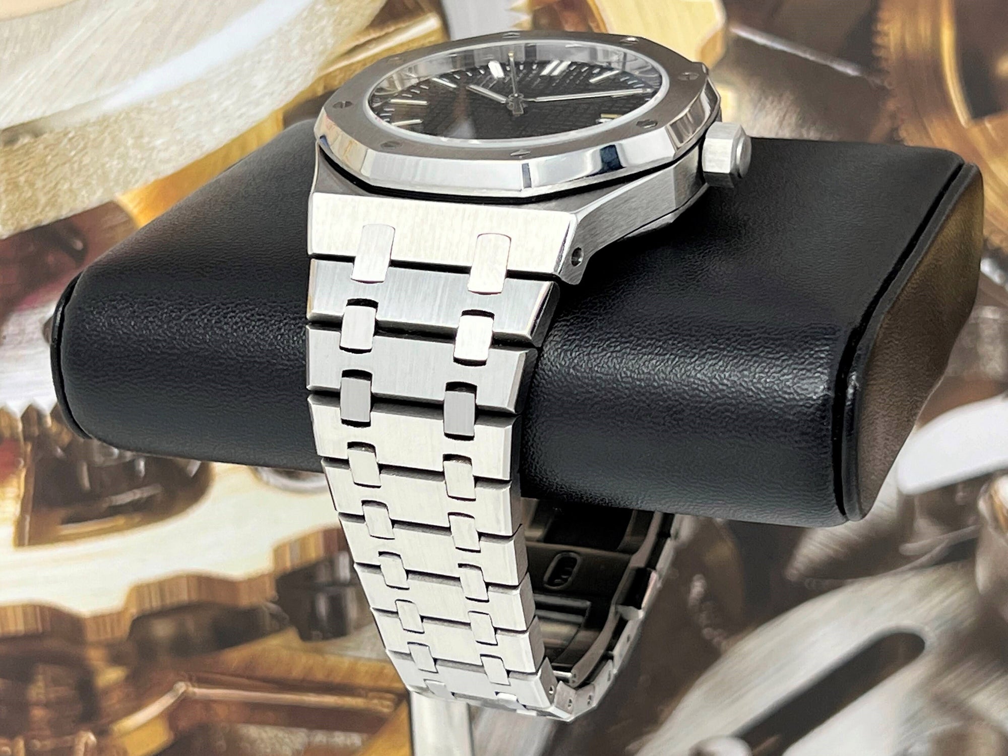 Seikoak Luxury Black Watch | Black Dial | Seiko Mod | Watch Mod | Custom Watch | NH35 Automatic Movement | 42mm | Steel Sport | Wristwatch