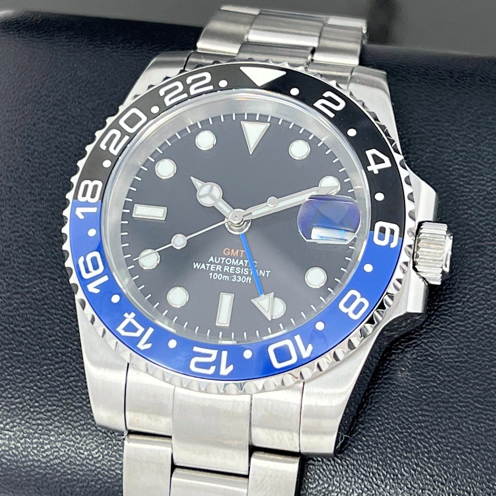 Custom Batman GMT Watch True 4-Hand NH34 Mod