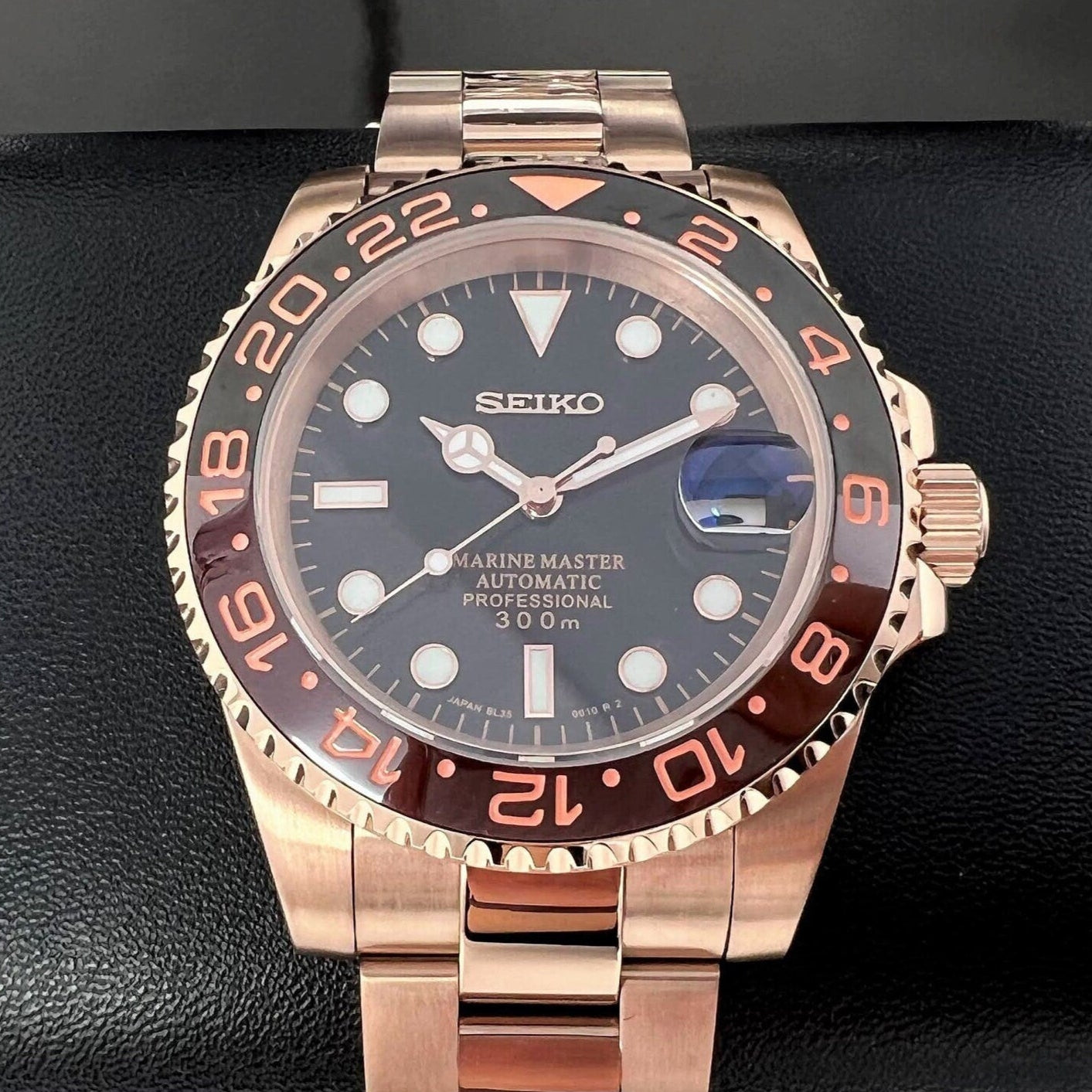 Custom Rootbeer GMT | Stainless Steel Sport Watch | Bronze Watch | Gold Watch | Rose Gold | Mod | Watch Mod | Mens Women