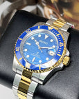 Seiko Submariner Date Two Tone Bluesy Ocean Pearl Dial - Sapphire Crystal - 40mm - Steelsport Ceramic Bezel -Watch Mod | Modded Watch