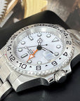 Custom Explorer II Watch | 4 Hand GMT | Polar White 40mm | Stainless Steel Sports Watch | White Dial | with Seiko NH34 Automatic Movement