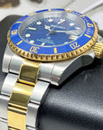 Seiko Submariner Date Two Tone Bluesy Ocean Pearl Dial - Sapphire Crystal - 40mm - Steelsport Ceramic Bezel -Watch Mod | Modded Watch