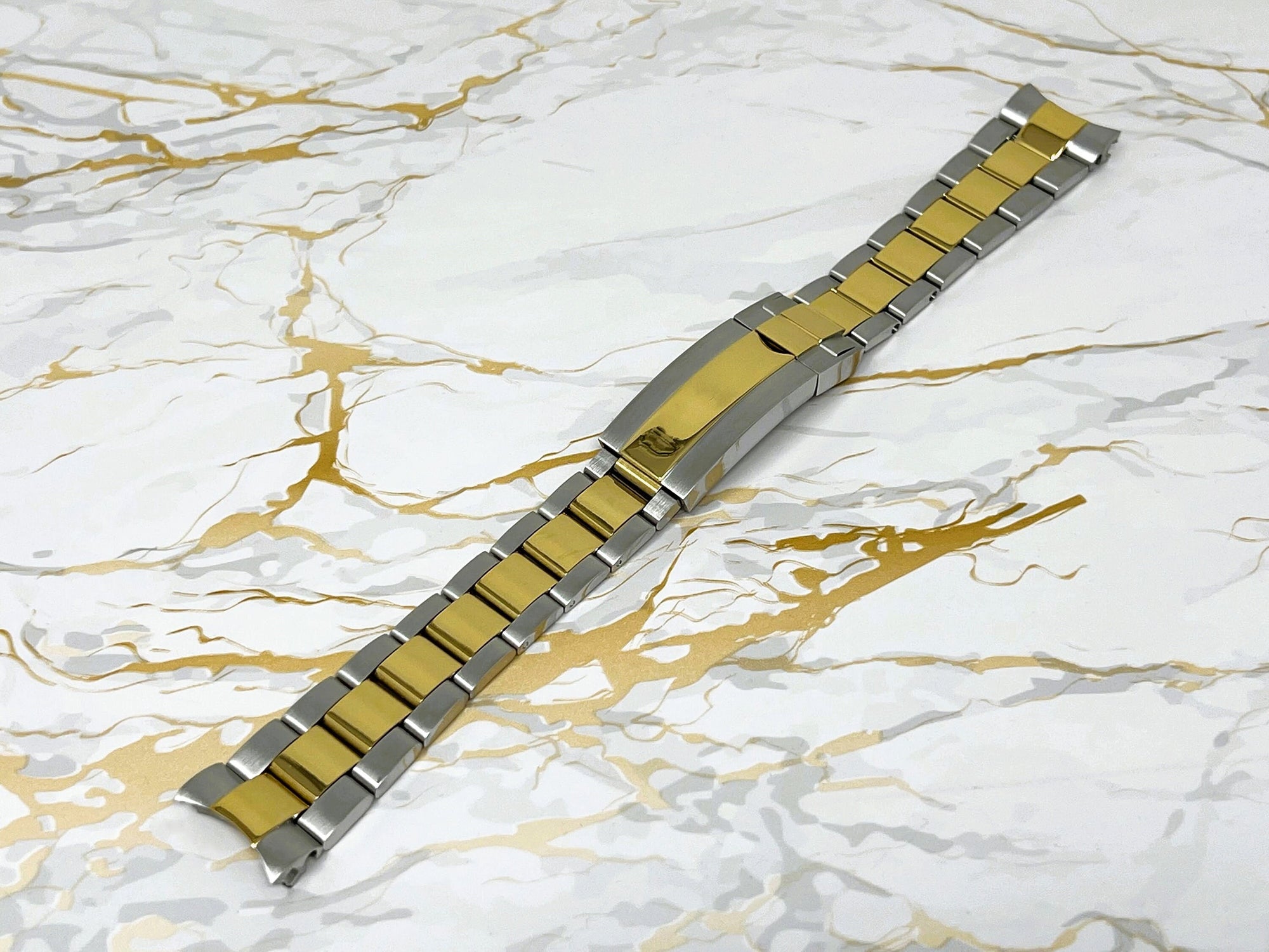 Yellow Gold and Two Tone Watch Strap | Stainless Steel | 20mm | Watch Band | Easy Glide | Quick Adjust Clasp | 904L | Watch Strap | Band