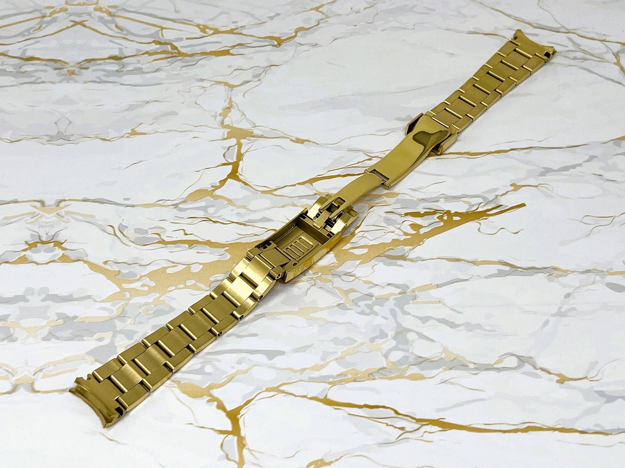 Yellow Gold and Two Tone Watch Strap | Stainless Steel | 20mm | Watch Band | Easy Glide | Quick Adjust Clasp | 904L | Watch Strap | Band