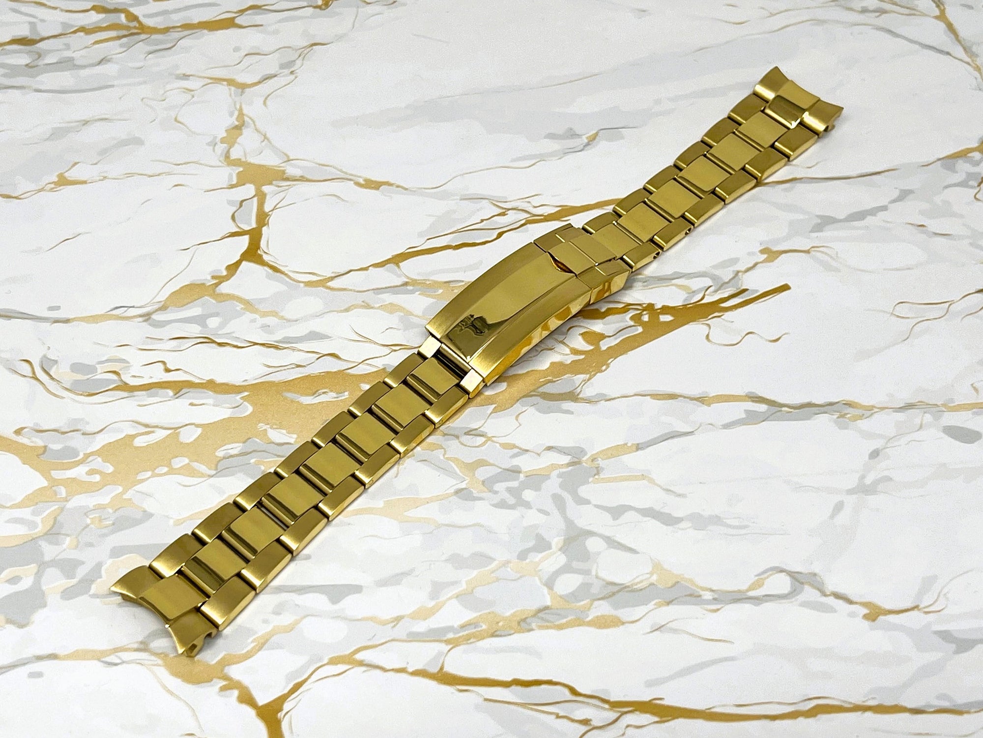 Yellow Gold and Two Tone Watch Strap | Stainless Steel | 20mm | Watch Band | Easy Glide | Quick Adjust Clasp | 904L | Watch Strap | Band
