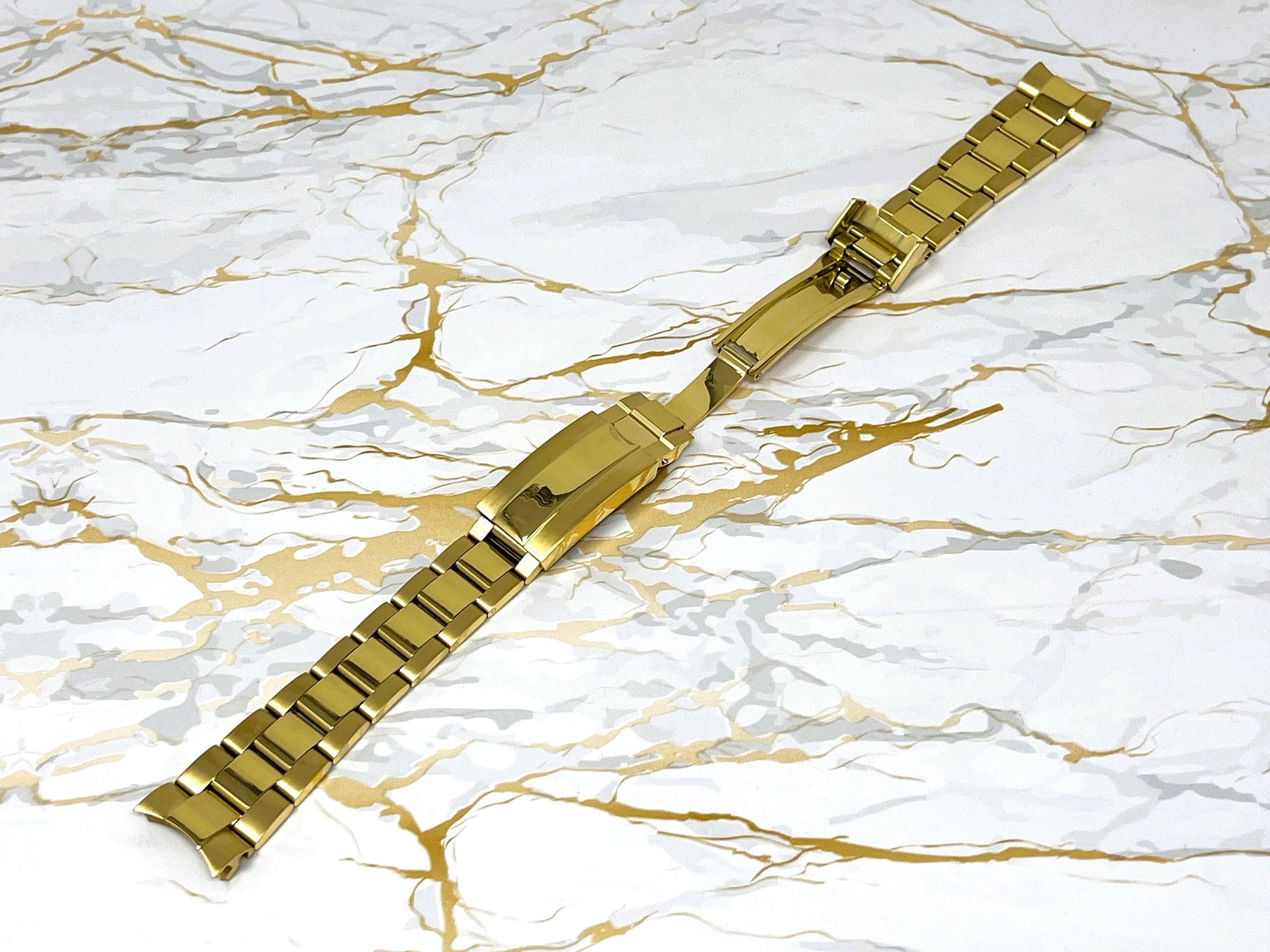 Yellow Gold and Two Tone Watch Strap | Stainless Steel | 20mm | Watch Band | Easy Glide | Quick Adjust Clasp | 904L | Watch Strap | Band